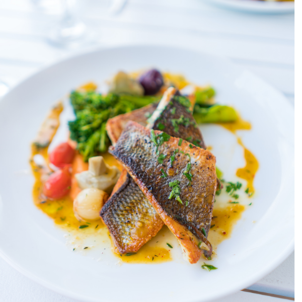 Roasted Branzino Filet With Lemon & Herb Oil