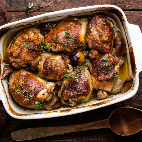 Garlic Butter Bone in Skin on Chicken Thighs